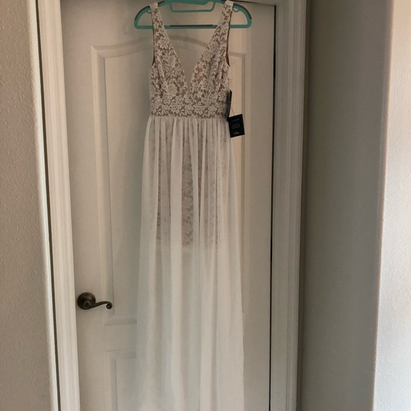 NWT Off-White Lace Maxi Dress - Picture 3 of 5